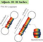 Multi Use Strong Adjustable Luggage Connector Straps for Suitcases,2 Pack Flexible Luggage Accessories Elastic Fastening Bag Strap (Rainbow)