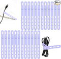 Donruby 24Pcs Silicone Cable Ties - Reusable & Washable with Locking Buckles, Adjustable Fastening Cable Management Straps, Multi-Purpose High Elasticity Cord Organizer (Purple)