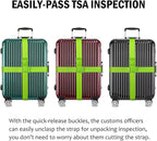 Ultra Long Heavy Duty Luggage Straps for Suitcases/Uprights/Duffels/Bags, 79" Adjustable Travel Packing Belts for Cargo Safety, Sturdy Baggage Strap Belts Multi-Pack