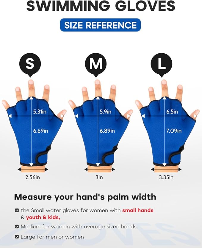 FitsT4 Sports Aqua Gloves Webbed Paddle Swim Gloves Fitness Water Aerobics