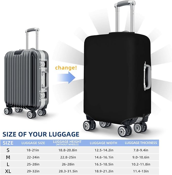 M Alphabet Design Custom Travel Luggage Cover Tag Set TSA Approved Vintage Letter Print Suitcase Protector Men Women (XL 29-32 Inch Luggage)