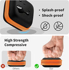 Square Earbud Case Portable EVA Carrying Case Storage Bag Tech Pouch Cell Phone Accessories Organizer with Carabiner for Earphone, Earbud, Earpieces, SD Memory Card, Camera Chips, Orange1
