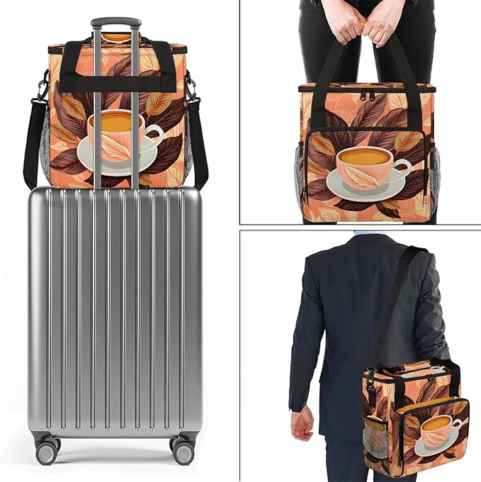 Coffee Maker Carring Bag Travel Storage Tote Bag Compatible with Keurig K-Mini or K-Mini Plus Portable Single Serve Coffee Brewer Case with Pockets for K-cup Pods(Bag Only)