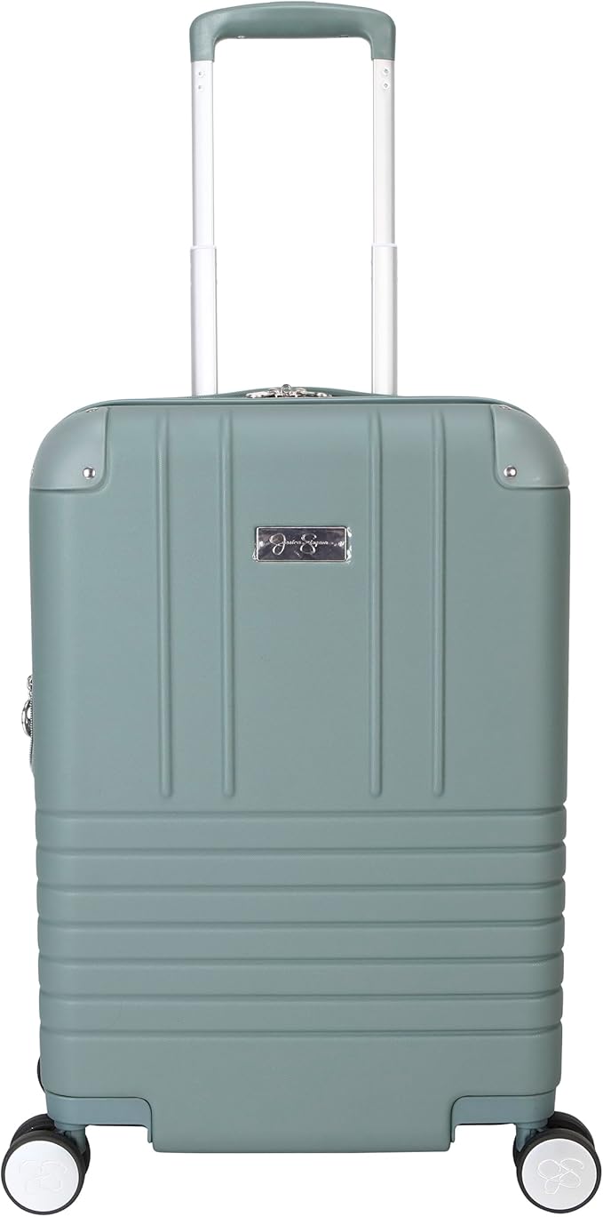 Jessica Simpson Countryside 2-Piece Set (21" & 30") Expandable 8-Wheel Spinner Large Checked Luggage Suitcase, Chinois Green