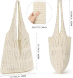 WantGor Crochet Bags, Beach Mesh Tote Bag Womens Shoulder Shopping Handbag Casual Travel Totes Bag Foldable Hobo Bags