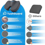 TushGuard Seat Cushion, Office Chair Cushions, Car Seat Cushion, Non-Slip Sciatica & Back Coccyx Tailbone Pain Relief Chair Pad, Memory Foam Butt Pillow for Computer Desk, Office(Gray, XXL)