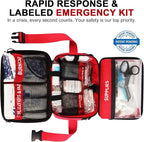 Premium 516 Piece First Aid Kit for Car, FSA Eligible HSA Store Waterproof Compact Labeled First Aid Bag with Molle Shoulder Strap, Emergency Kit for Home, Travel, Hiking, Camping, Survival