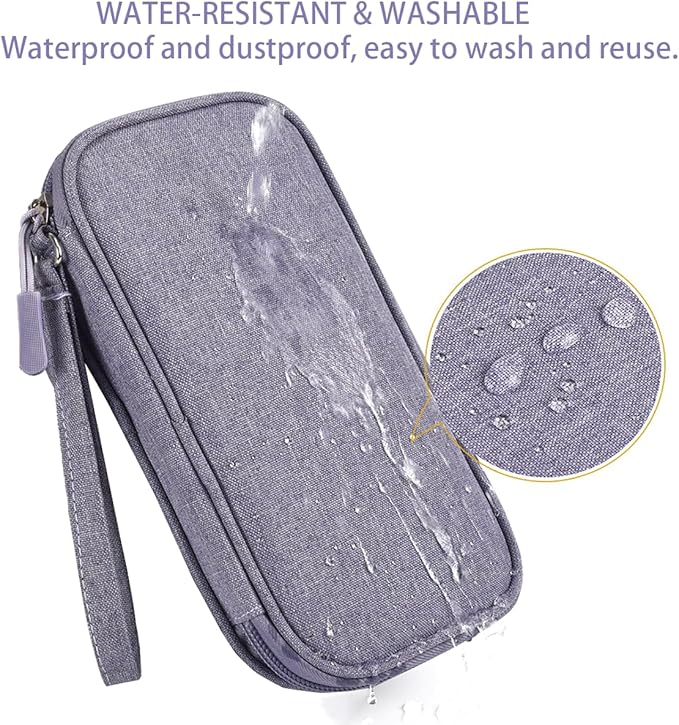 CAAORDKSO Electronics Organizer Travel Bag, Small Cable Organizer Case Waterproof Accessories Pouch, Travel Electronic Carrying Case for Cable, Cord, Charger, Phone, Power Bank, Earphone (Purple)