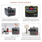 Yinleader 1000W 110V to 220V EU Voltage Converter Transformer Step Up/Down Converter 110/120 Volt - 220/230/240 Volt w/US Power Cord(NO 220V Power Cord)