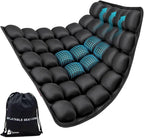 Inflatable Airplane Seat Cushion, Comfort 3d Air Cell Seat Cushion, Tailbone Pain Relief for Long Distance Sedentary People to Use (Black, 16*18in)