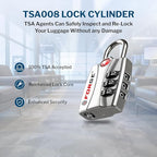 Forge Open Alert TSA Approved Luggage Locks - 3 Digit Combination, Easy Read Dials, Zinc Alloy Body - Ideal Travel Lock for Luggage, Suitcases, Bags & Toolboxes (Silver 2 Locks)