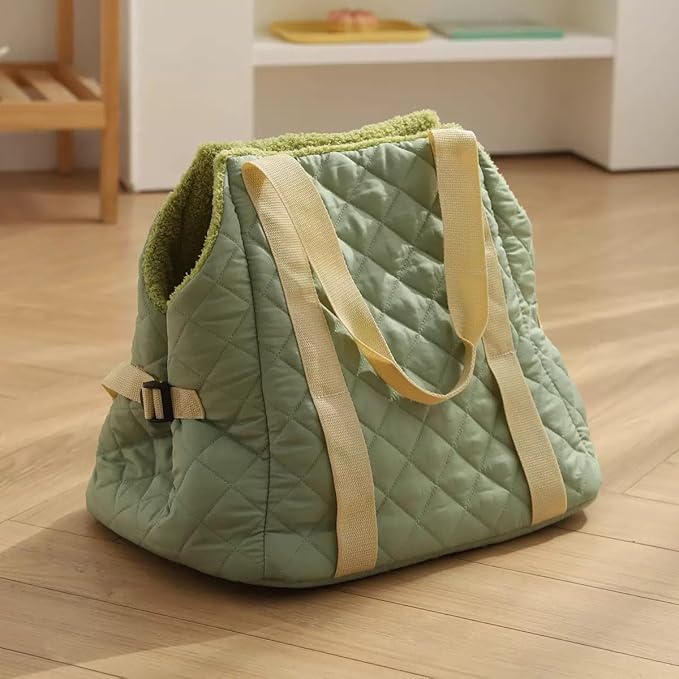 2-in-1 Convertible Pet Carrier & Dog Bed, Soft-Sided Portable Travel Tote with Safety Tether, Expandable Cat Carrier for Small Dogs & Cats, Pet Sling,Soft Plush Inner Lining, Travel, Shopping