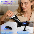 Face Neck Beauty Device, 7-Color Led Light Therapy Face Neck Massager, Multifunctional Vibration & Heat Facial Skin Care Tool, Ideal for Home Travel Skin Care, Black