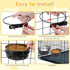 Dog Crate Water Bowl No Spill 2 Pack,Stainless Steel Dog Bowls for Food and Water, Pet Kennel Hanging Dogs Food Bowls for Medium/Large Dogs and Cats (7.1"x2.6" & 6.3"x2.6", Black)