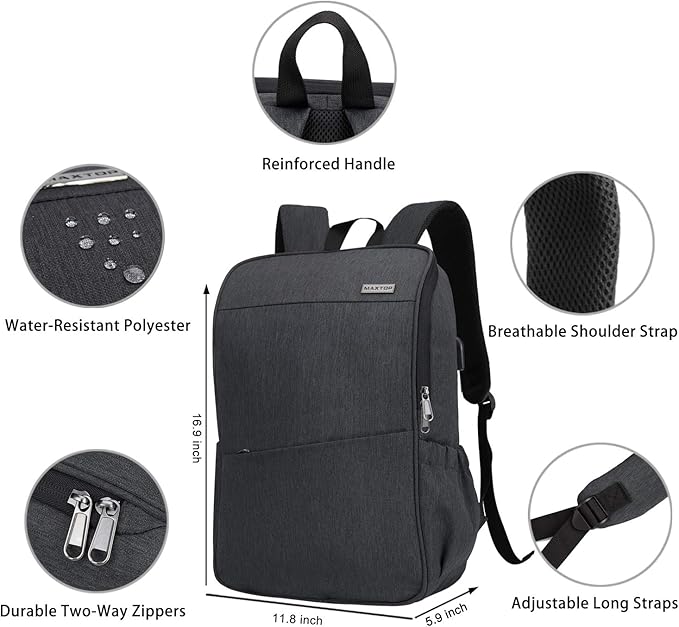 MAXTOP Laptop Backpack for Women Men College Bookbag Business Travel Backpack Anti-theft Water Resistant Computer Backpacks Fits 15.6 Inch Laptop