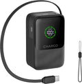 CHARCO Portable Charger Power Bank Fast Charging 45W, 10000mAh Battery Pack Charger Portable with Retractable USB C Cable, Travel Essential Powerbank Compatible with iPhone 17/16 Series, Samsung
