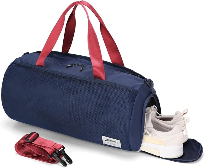 Gym Bags for Men with Side Pocket, 38L Sports Gym Duffle Bag with Wet Pocket&Shoe Compartment, Large Waterproof Sport Duffel Bags for Travel, Sports, Fitness&Workout(Navyblue)
