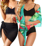 CHICGAL 2 Pieces Women Beach Sarong Bathing Suit Wrap Skirt Sheer Bikini Swimsuit Cover Ups for Swimwear