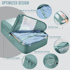 Veken 10 Set Packing Cubes for Travel Essential, Suitcase Organizer Bags in 4 Sizes, Carry-On Luggage Accessories with Large Laundry & Hanging Toiletry Bag, Must-Have for Airplane, Road Trip & Camping