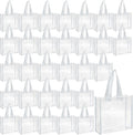 Eccliy 30 Pack 12x12x6 Inch Clear Tote Bag Stadium Approved Bulk Plastic Beach Tote Gift Bag with Handle for Gym Sports | 30 Pack, 12x12x6 Inch, Stadium Approved, Bulk, with Handle, Tote Gift Bag