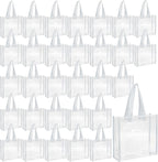 Eccliy 30 Pack 12x12x6 Inch Clear Tote Bag Stadium Approved Bulk Plastic Beach Tote Gift Bag with Handle for Gym Sports | 30 Pack, 12x12x6 Inch, Stadium Approved, Bulk, with Handle, Tote Gift Bag