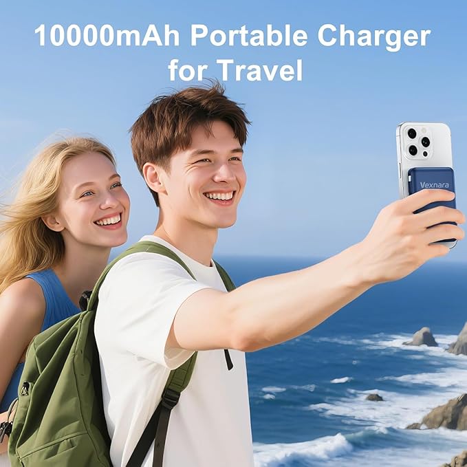 for Magsafe Power Bank, 10000mAh Magnetic Power Bank with USB-C Cable and PD 20W USB C Fast Charging LED Display, Wireless Portable Charger for iPhone 17/16/15/14/13/12/Pro/Pro Max