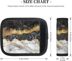 2 Pack Black Marble with Gold Pretty Luggage Handle Wraps Suitcase Tags Identifiers for Travel Accessories