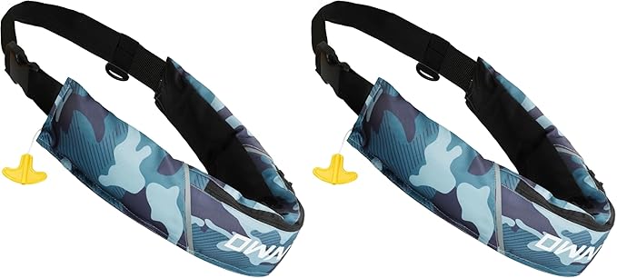 Owntop Manual Inflatable Belt Pack, Adults Swim Jacket with Blowpipe & Whistle, 24g CO2 Cylinder Included, Low Profile for Kayaking, Fishing, Paddle Sports