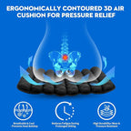 Professional Comfortable 3D Travel Seat Cushion, Air Inflatable Pressure Relief Seat Cushion Optimal Support for Long Sitting
