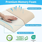 TranquilRelax Large Seat Cushion, Memory Foam Cushion for Long Sitting Hours on Office Chair, Home & Car, Non-Slip Chair Pad for Relieving Back & Sciatica & Hip & Coccyx Pain (Khaki)