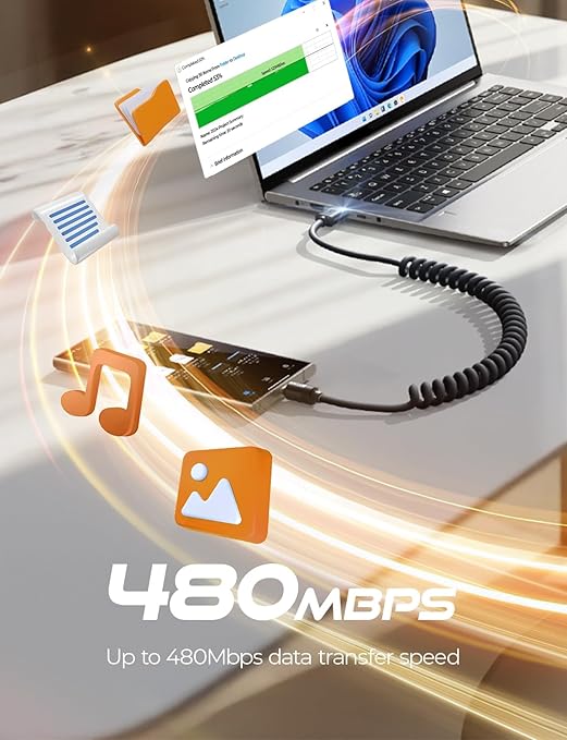 LISEN Coiled USB C Cable, 2 Pack for Android Auto & CarPlay Cable, Short USB A to USB C Cable C Gifts for Men Women ompatible with iPhone 17/16/15, Samsung Galaxy S25/S24/S23 A15/A14, Space Black 4FT