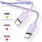 iPhone 17 16 15 Charger Fast Charging,2Pack 20W Apple iPad USB C Wall Chrager Block with 6FT USB C to C Cable for iPhone 17/Pro/Pro Max/17 Air/ 16/16 Pro/16 Pro Max/15/Plus/Pro/Pro Max (Purple)
