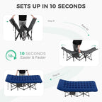 JEAREY Camping Cot for Sleeping 28" Extra Wide, Heavy-Duty 1200D Oxford Foliding Cots for Adults Portable with Mattress, Carry Bag for Guest, Travel, Hiking, Navy
