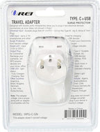 OREI 3 in 1 Continental Europe Travel Adapter Plug with USB and Surge Protection - Type C - Turkey, Italy & More