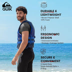 QUIKSILVER USCG Approved Men's Life Jacket Type III PFD, Lightweight EPE Foam Life Vest for Adults, for Waterskiing, Wakeboarding, Windsurfing, Rafting, Boating, Kayaking, Fishing Watersports