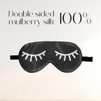 ZIMASILK 100% Natural Silk Sleep Mask Blindfold,Adjustable Super-Smooth Soft Eye Mask for Sleep with Bag(Eyelashes)