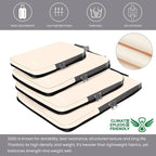 BAGAIL 4 Set/6 Set/8 Set Compression Packing Cubes Travel Accessories Expandable Packing Organizers (Cloth Pattern, 4-Beige)