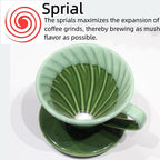 Ceramic Pour Over Coffee Dripper with 50 pcs coffee filters - Portable Drip Coffee Brewer for Travel, Camping, Office or Home - Artisanal Pottery Gift for Enthusiasts