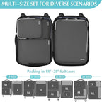 Gonex Compression Packing Cubes, 4pcs Expandable Storage Travel Luggage Bags Organizers (Deep Gray)
