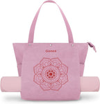 Gonex Yoga Mat Bag, Yoga Gym Bag Tote Bag with Multi Pockets For Women Men, Canvas Yoga Mat Carrier Take in Out Mat Easily For Pilates Travel Workout Office