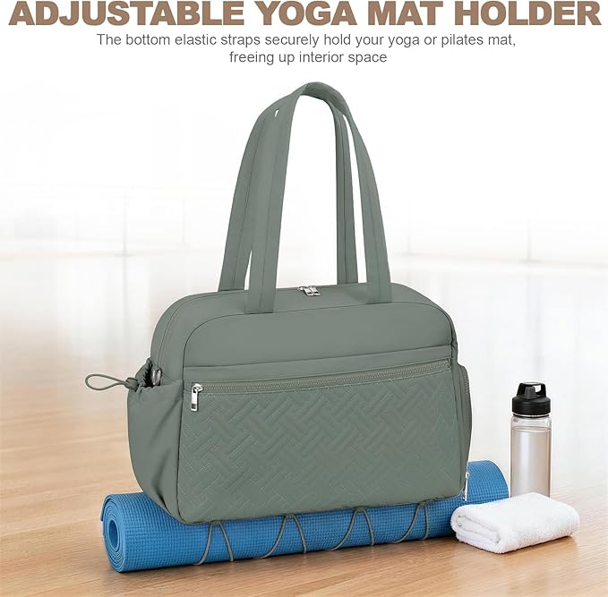 SYTRAH Gym Bag for Women, Lightweight Workout Duffle Bag with Shoe & Wet Separation for Gym, Yoga, Travel & Overnight, Stylish Sports Bag with Adjustable Shoulder Strap Green
