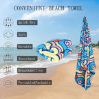 Beach Towel Microfiber 60"x30" Lightweight Sand Free Quicy Dry Blue Mandala Travel Towels Swim Pool Yoga Gym Camping for Women Men Girls Kids Beach Essentials Accessories Vacation Gift