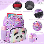 RHCPFOVR Kids Backpack for Girls - Girls Backpack 3-8 Ages Panda for Kids 15 Inch School Bookbag for Kindergarten Elementary School Bookbag for Girl 1st 2nd Grade