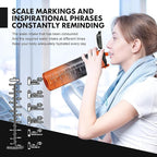 Water Bottle with Straw 1L,Boys Water Bottles with Straw 1 Litre,Waterbottle Leak-Proof Sports Water Bottle,Plastic Drinks Bottles Toxin Free，Bpa-Free (Black Orange)