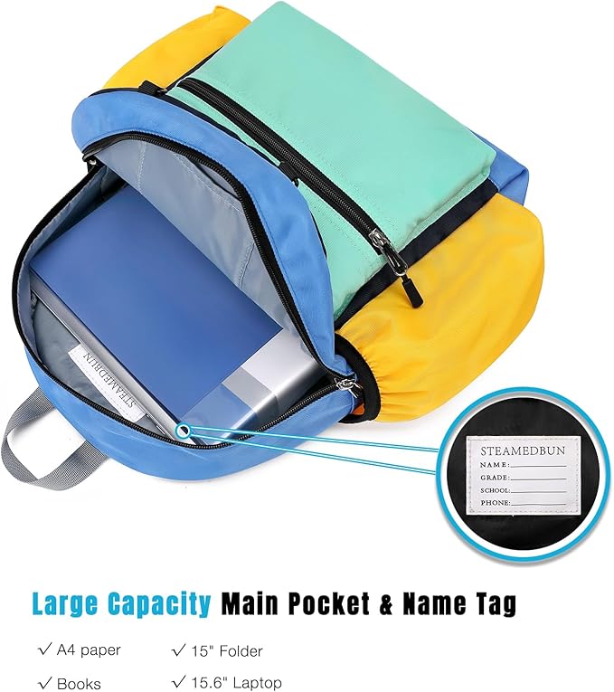 STEAMEDBUN Kids Backpack for Boys 6-8: Toddler Backpack for Preschool Kindergarten - Boys Backpacks for Elementary 4-6