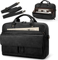 RAINSMORE Mens Laptop Bag PU Leather Messenger Bag 15.6 Inch Briefcase Vintage Computer Satchel Bag for Work Business