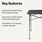 Amazon Basics Portable Folding Aluminum Camping Table, Tall, Black