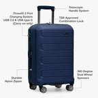 Traveler's Choice Pagosa Hardshell Expandable Luggage with Spinner Wheels, Navy, 26-Inch Medium