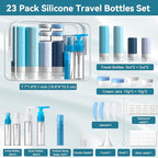 INSFIT 23 Pack Travel Bottles for Toiletries, TSA Approved Silicone Travel Size Toiletries with Toiletry Bag, BPA Free Leak Proof Refillable Travel Essentials for Liquids Shampoo Conditioner Lotion