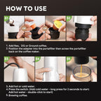 3 in 1 Portable Electric Espresso Machine On the Go with Detachable Coffee Stand, Car Coffee Maker Self-Heating with USB-C, For Travel Camping and Hiking With Ground Coffee & NES PRES*O/DG Pod